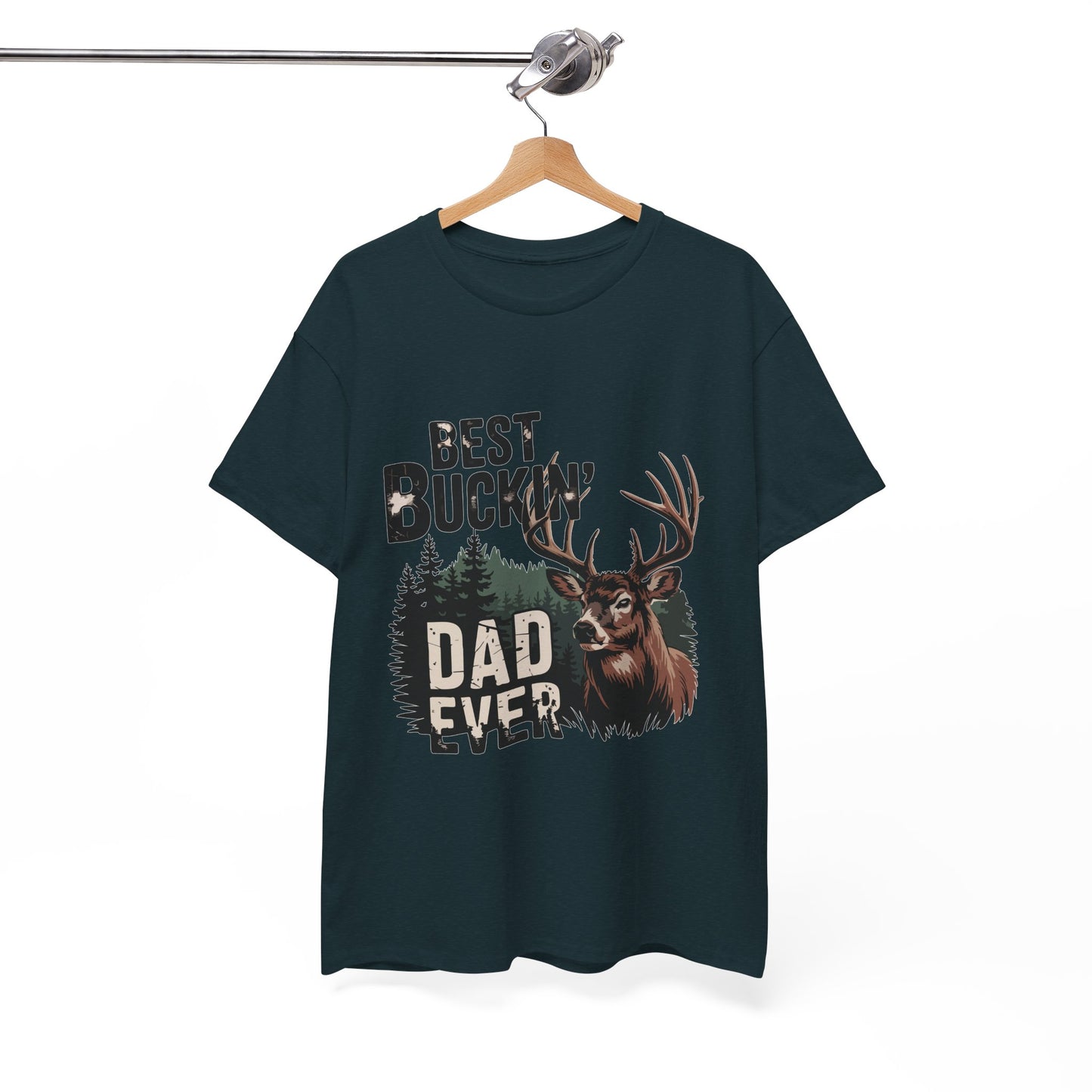 Best Buckin' Dad Ever Unisex Heavy Cotton Tee - Perfect Gift for Father's Day and Outdoorsy Dads