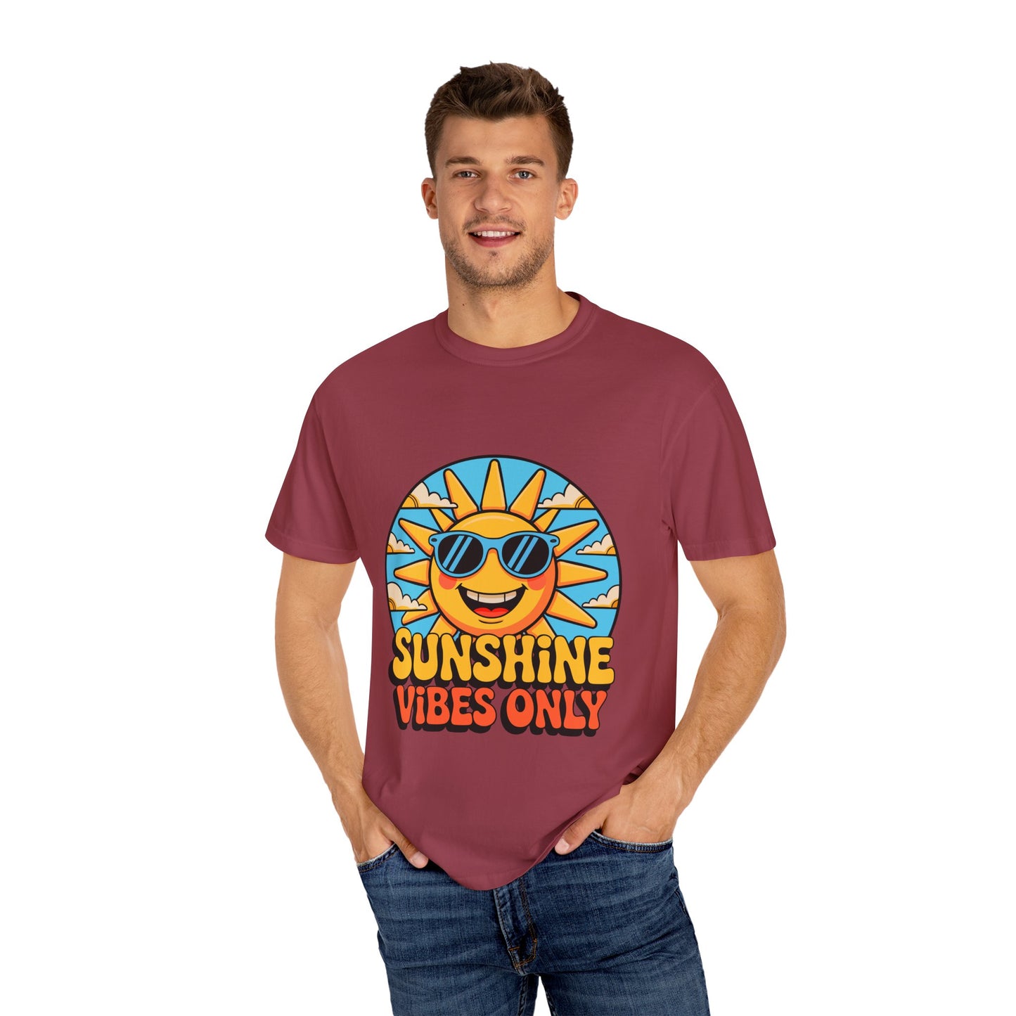 Sunshine Vibes Only Unisex Garment-Dyed T-Shirt - Feel-Good Summer Wear