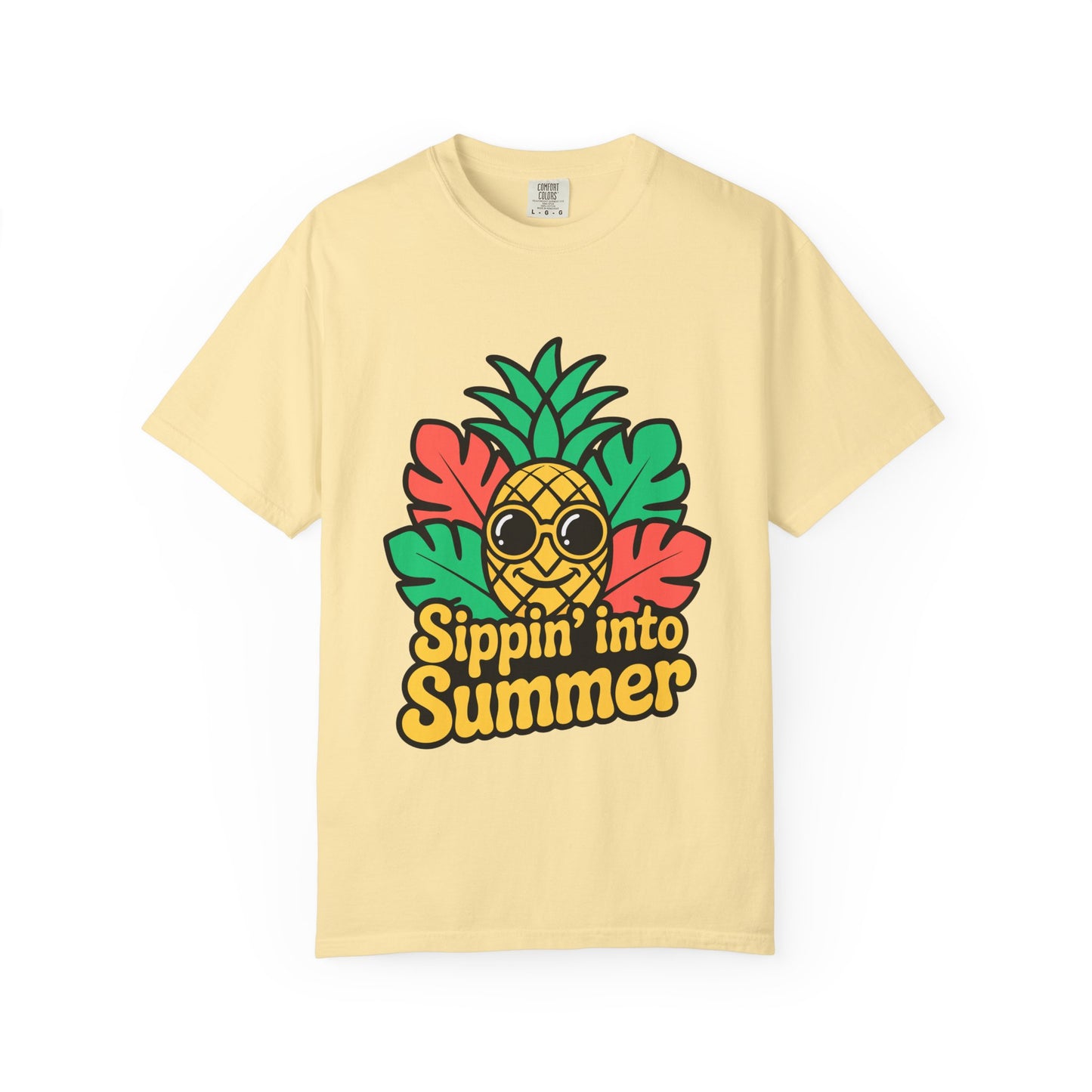 Sippin' into Summer Unisex T-Shirt - Fun Pineapple Design for Beach Days