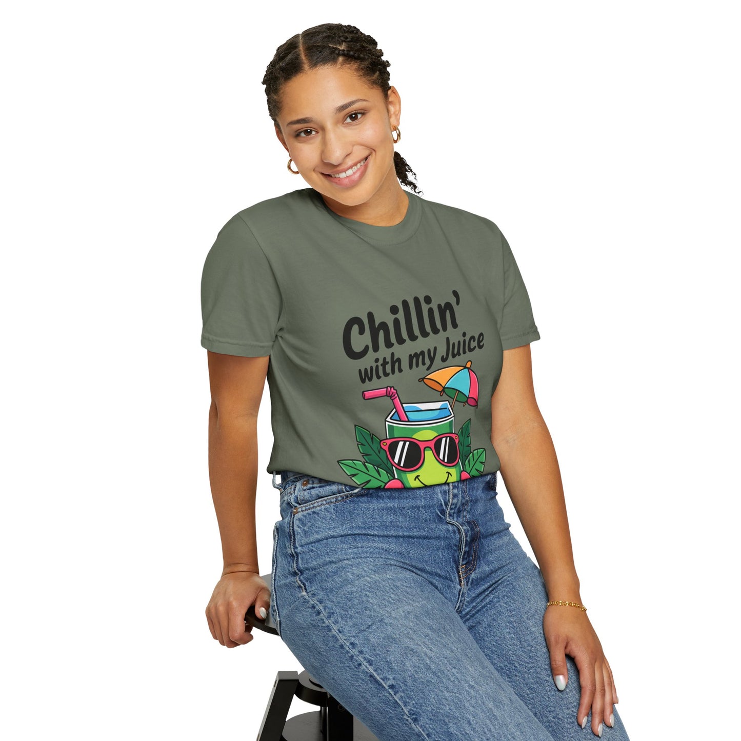 Chillin' with My Juice Unisex Garment-Dyed T-Shirt - Fun & Relaxed Vibe for Summer Gatherings